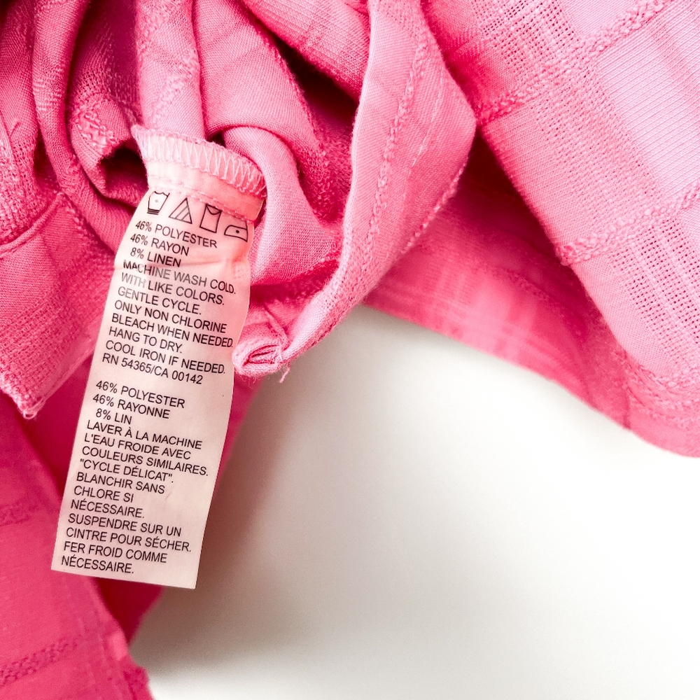 Pink Button-Up Textured Blouse - Picture 3 of 8